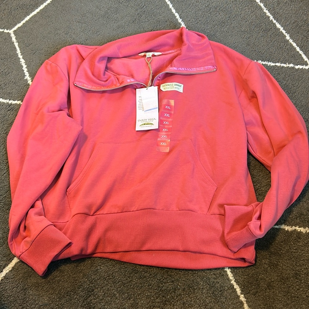 NWT Earth Yoga Half zip collared sweater